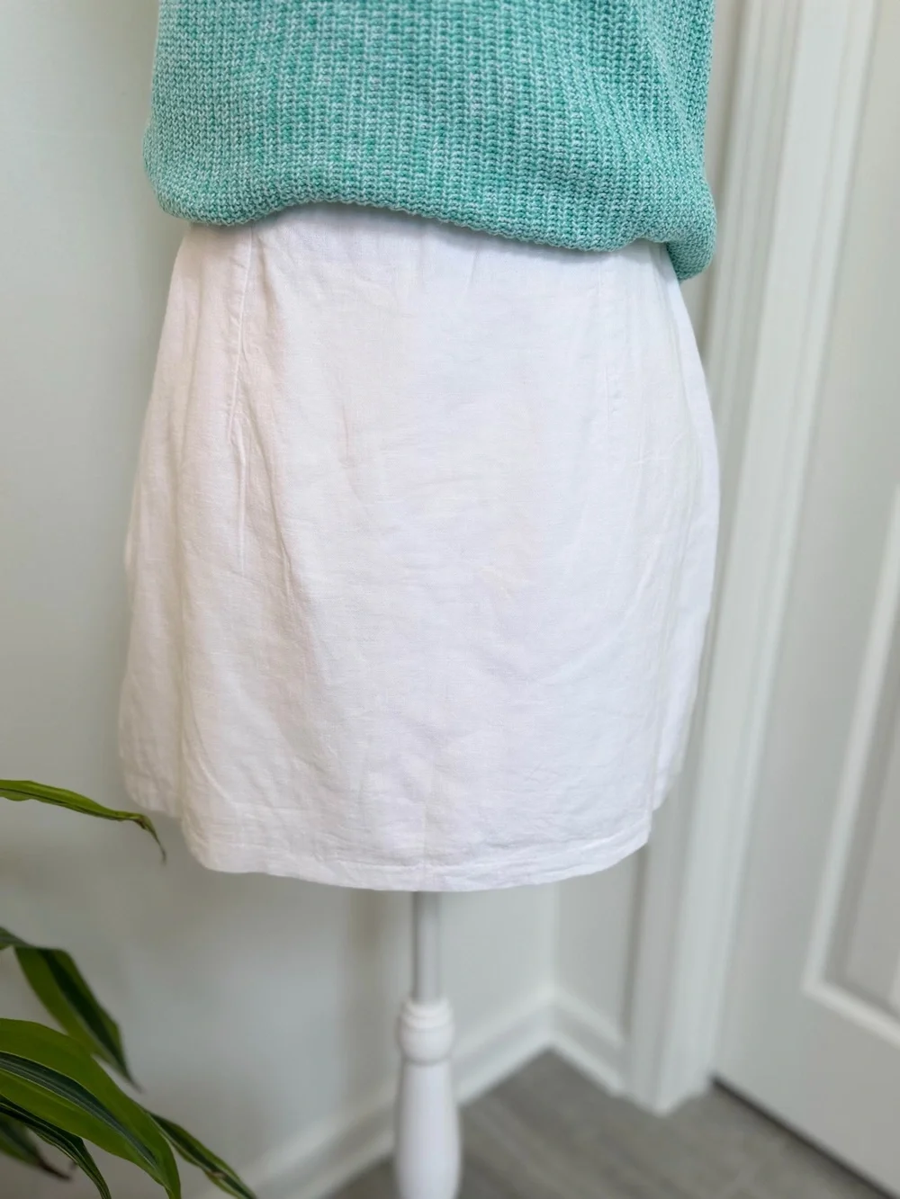 Abercrombie & Fitch White Linen Blend Skort Shorts Women’s Small NWT - Picture 3 of 10